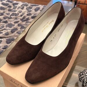 Brown, Suede, Robert Clergerie, Shoes, 7.5
